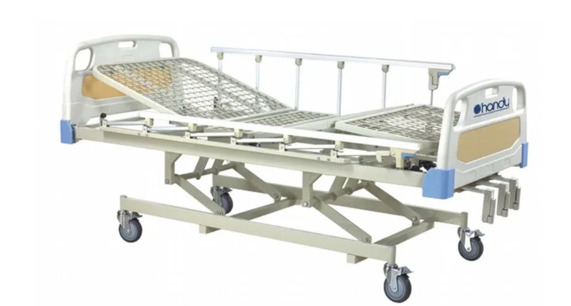 Cama hospitalaria manual 3 manivelas con base de rejilla HANDY C3031-2